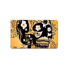 Sugar Skull In Black And Yellow Magnet (name Card) by FantasyWorld7