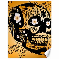 Sugar Skull In Black And Yellow Canvas 36  X 48   by FantasyWorld7