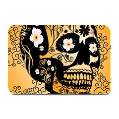 Sugar Skull In Black And Yellow Plate Mats by FantasyWorld7