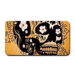 Sugar Skull In Black And Yellow Medium Bar Mats by FantasyWorld7