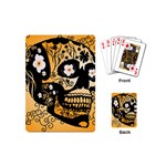 Sugar Skull In Black And Yellow Playing Cards (Mini)  Back