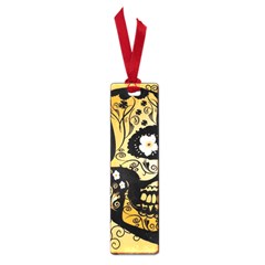 Sugar Skull In Black And Yellow Small Book Marks by FantasyWorld7