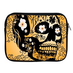 Sugar Skull In Black And Yellow Apple Ipad 2/3/4 Zipper Cases by FantasyWorld7