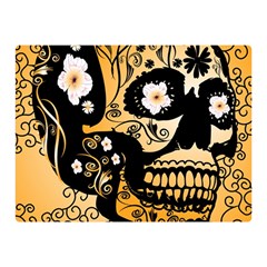 Sugar Skull In Black And Yellow Double Sided Flano Blanket (mini)  by FantasyWorld7