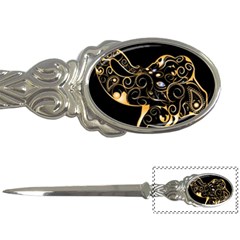 Beautiful Elephant Made Of Golden Floral Elements Letter Openers by FantasyWorld7