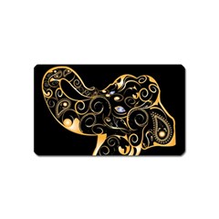 Beautiful Elephant Made Of Golden Floral Elements Magnet (name Card) by FantasyWorld7