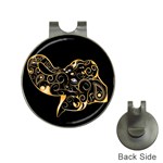 Beautiful Elephant Made Of Golden Floral Elements Hat Clips with Golf Markers Front