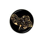 Beautiful Elephant Made Of Golden Floral Elements Hat Clip Ball Marker Front