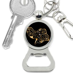 Beautiful Elephant Made Of Golden Floral Elements Bottle Opener Key Chains by FantasyWorld7