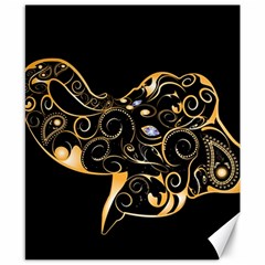 Beautiful Elephant Made Of Golden Floral Elements Canvas 8  X 10  by FantasyWorld7