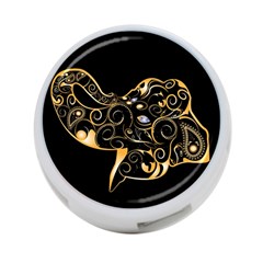 Beautiful Elephant Made Of Golden Floral Elements 4-port Usb Hub (one Side) by FantasyWorld7