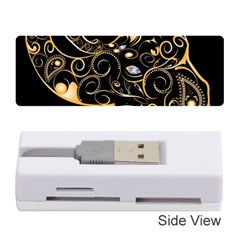 Beautiful Elephant Made Of Golden Floral Elements Memory Card Reader (stick)  by FantasyWorld7