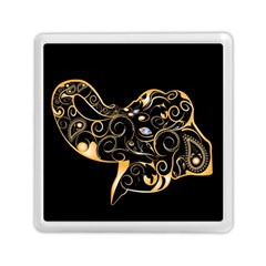 Beautiful Elephant Made Of Golden Floral Elements Memory Card Reader (square)  by FantasyWorld7