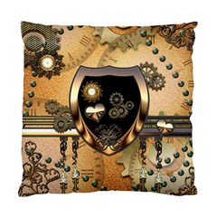 Steampunk, Shield With Hearts Standard Cushion Cases (two Sides)  by FantasyWorld7