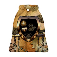 Steampunk, Shield With Hearts Ornament (bell)  by FantasyWorld7