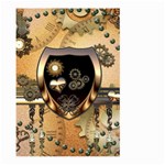 Steampunk, Shield With Hearts Large Garden Flag (Two Sides) Front