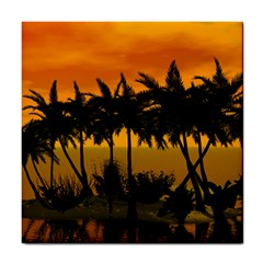 Sunset Over The Beach Tile Coasters by FantasyWorld7