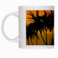 Sunset Over The Beach White Mugs by FantasyWorld7