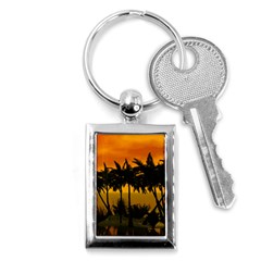 Sunset Over The Beach Key Chains (rectangle)  by FantasyWorld7