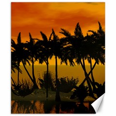 Sunset Over The Beach Canvas 8  X 10  by FantasyWorld7