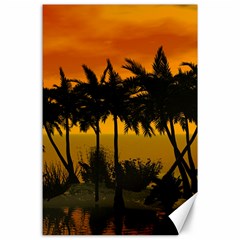 Sunset Over The Beach Canvas 24  X 36  by FantasyWorld7