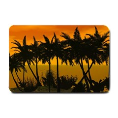 Sunset Over The Beach Small Doormat  by FantasyWorld7