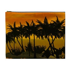 Sunset Over The Beach Cosmetic Bag (xl) by FantasyWorld7