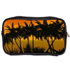 Sunset Over The Beach Toiletries Bags by FantasyWorld7