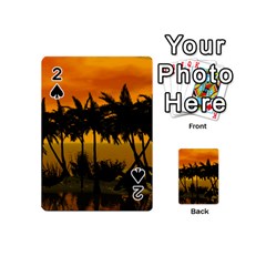 Sunset Over The Beach Playing Cards 54 (mini)  by FantasyWorld7