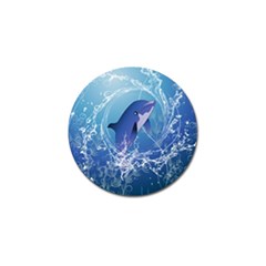 Cute Dolphin Jumping By A Circle Amde Of Water Golf Ball Marker by FantasyWorld7