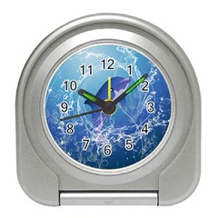 Cute Dolphin Jumping By A Circle Amde Of Water Travel Alarm Clocks by FantasyWorld7