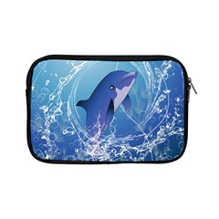 Cute Dolphin Jumping By A Circle Amde Of Water Apple Ipad Mini Zipper Cases by FantasyWorld7