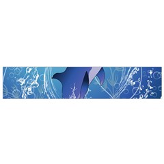 Cute Dolphin Jumping By A Circle Amde Of Water Flano Scarf (small)  by FantasyWorld7