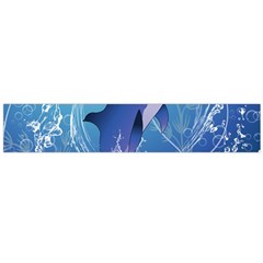 Cute Dolphin Jumping By A Circle Amde Of Water Flano Scarf (large)  by FantasyWorld7