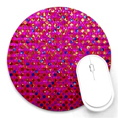 Polka Dot Sparkley Jewels 1 Round Mousepads by MedusArt