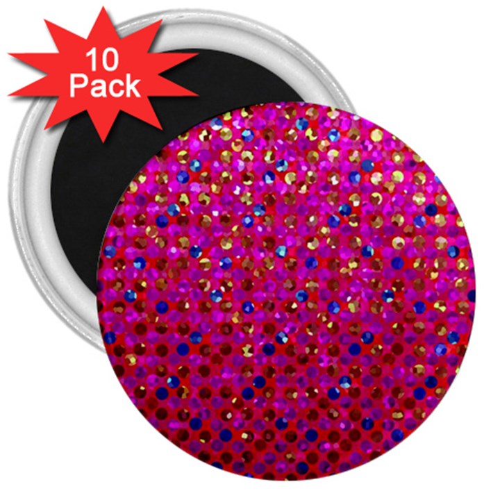 Polka Dot Sparkley Jewels 1 3  Magnets (10 pack) 