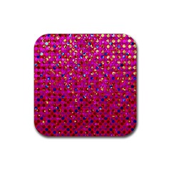 Polka Dot Sparkley Jewels 1 Rubber Coaster (square)  by MedusArt