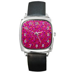 Polka Dot Sparkley Jewels 1 Square Metal Watches by MedusArt