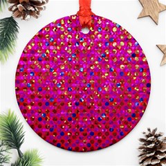 Polka Dot Sparkley Jewels 1 Round Ornament (two Sides)  by MedusArt