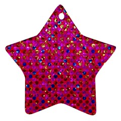 Polka Dot Sparkley Jewels 1 Star Ornament (two Sides)  by MedusArt