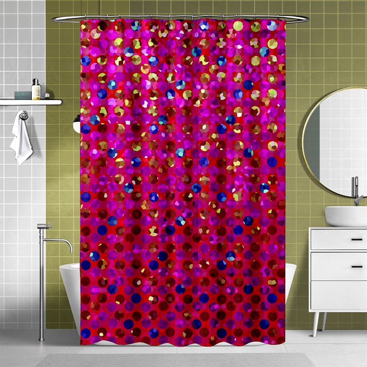 Polka Dot Sparkley Jewels 1 Shower Curtain 48  x 72  (Small) 