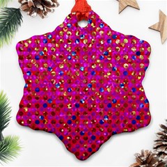 Polka Dot Sparkley Jewels 1 Snowflake Ornament (2-side) by MedusArt