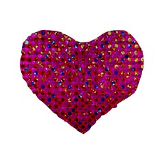 Polka Dot Sparkley Jewels 1 Standard 16  Premium Heart Shape Cushions by MedusArt