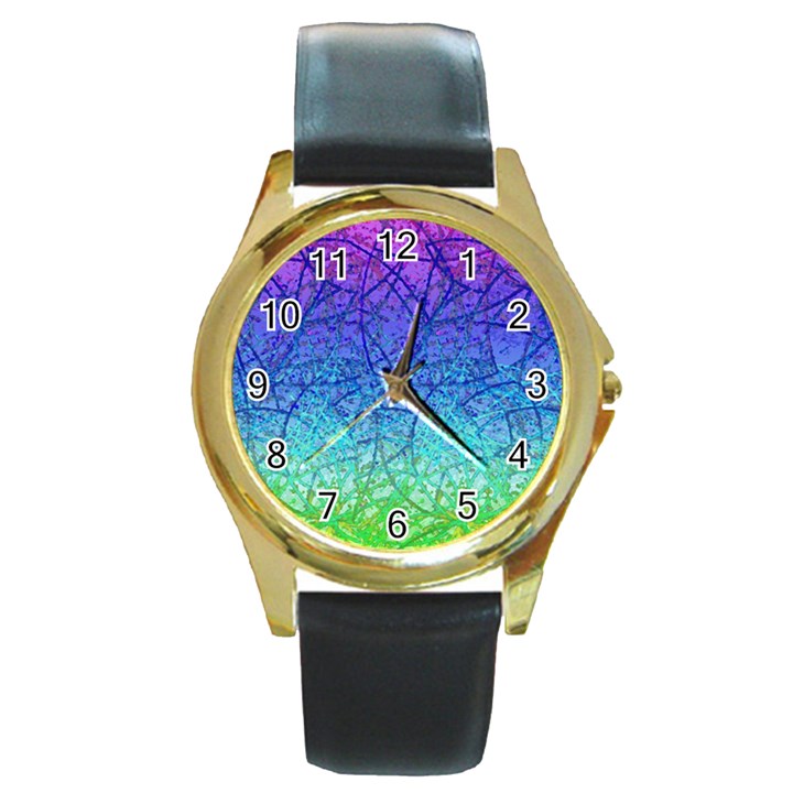 Grunge Art Abstract G57 Round Gold Metal Watch