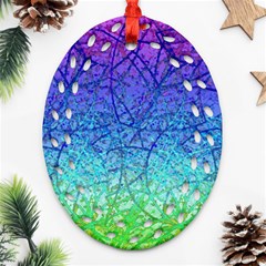 Grunge Art Abstract G57 Ornament (oval Filigree)  by MedusArt