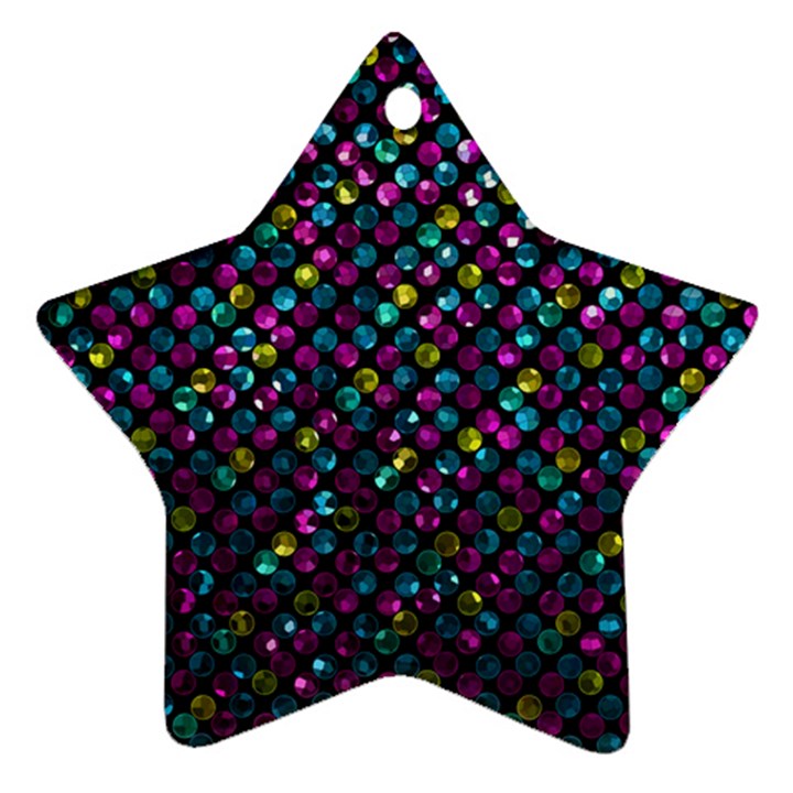 Polka Dot Sparkley Jewels 2 Ornament (Star) 