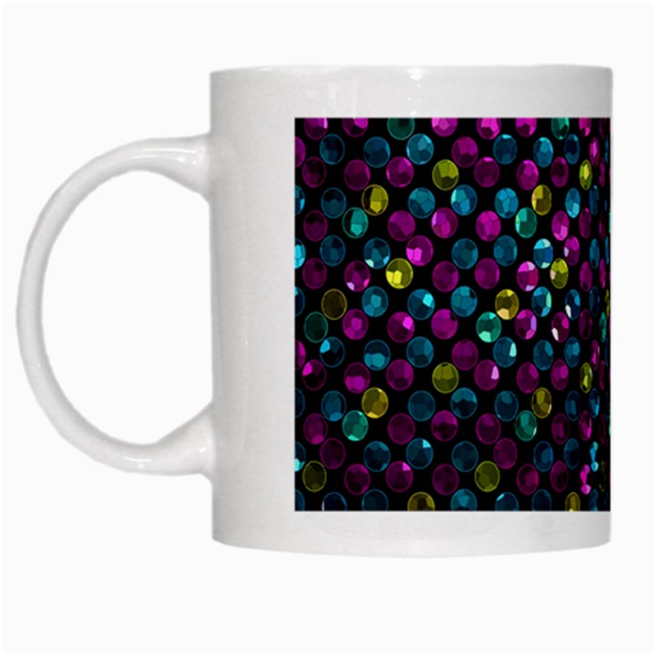 Polka Dot Sparkley Jewels 2 White Mugs