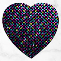 Polka Dot Sparkley Jewels 2 Jigsaw Puzzle (heart) by MedusArt