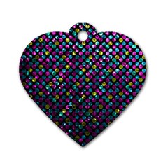 Polka Dot Sparkley Jewels 2 Dog Tag Heart (one Side) by MedusArt