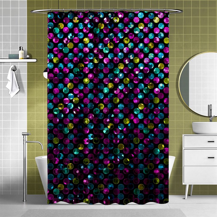 Polka Dot Sparkley Jewels 2 Shower Curtain 48  x 72  (Small) 